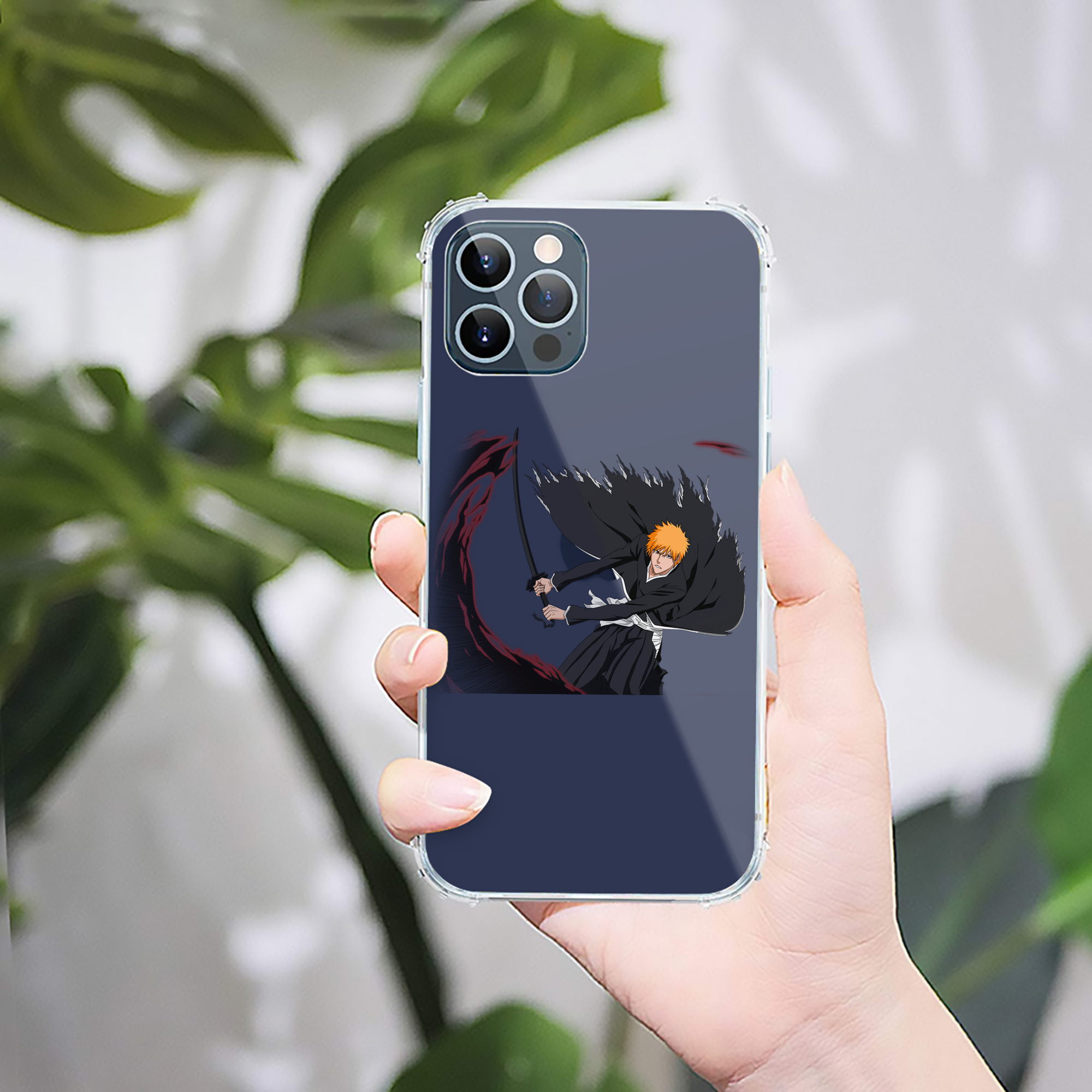 （画像用） ブリーチ 黒崎一護（くろさき いちご）BLEACH Kurosaki Ichigo 【iPhone 12シリーズ対応】透明スマホケース（クリアソフトケース）